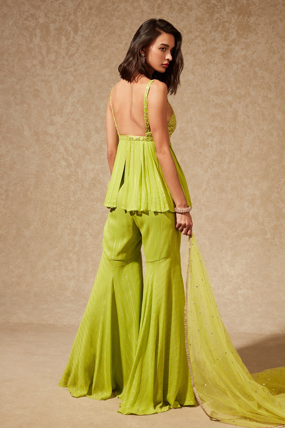 SACHI PEPLUM TOP AND FLARED PANTS