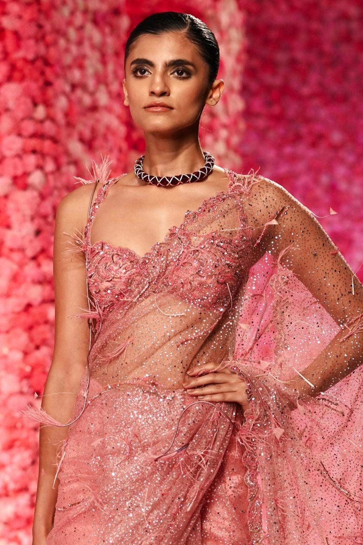 "Elodie" Shimmer Tulle Sari