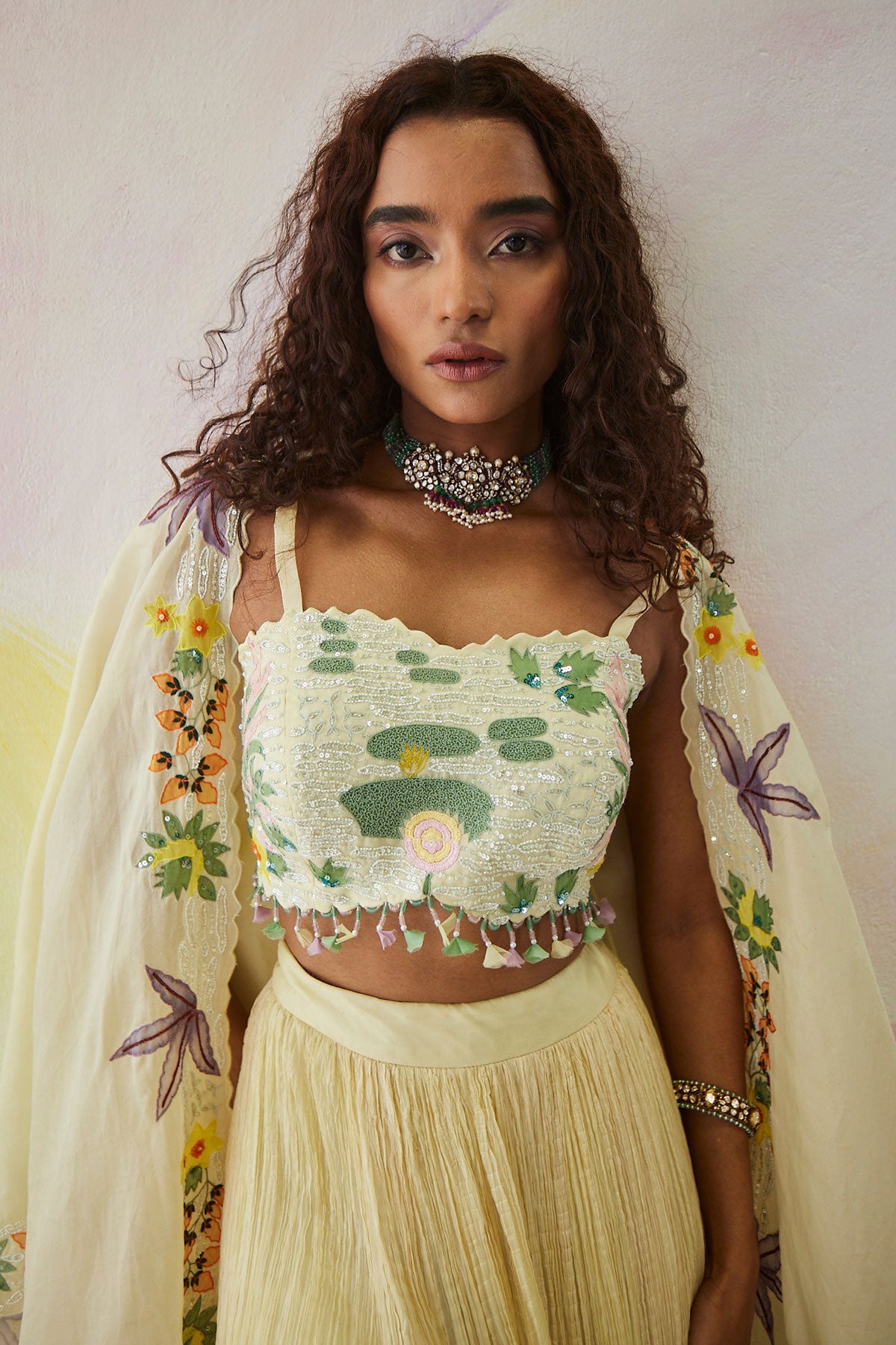 Lia Pastel Handpainted cape set