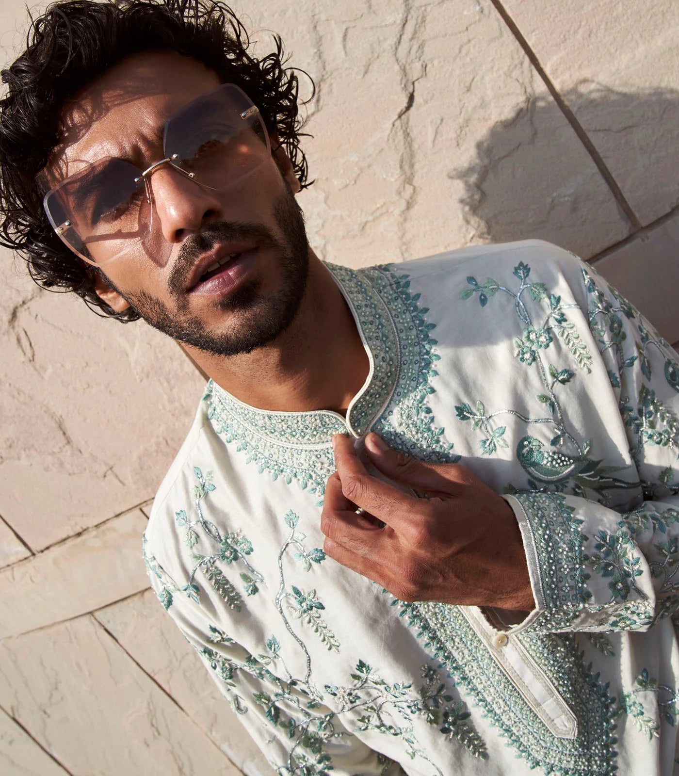 PARROT WITH CREEPER KURTA