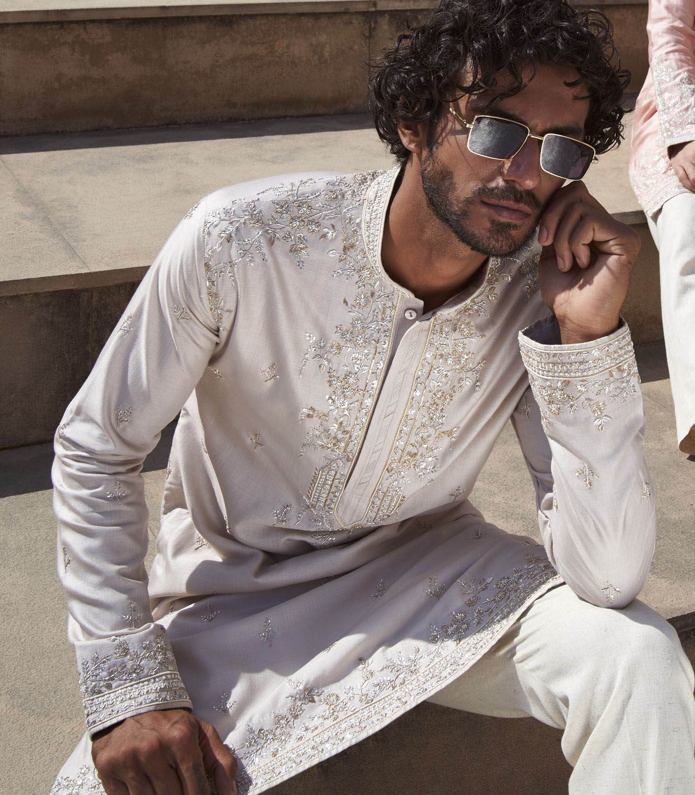 IVORY GEOMETRIC KURTA