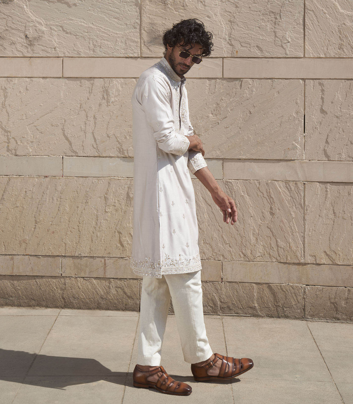 IVORY GEOMETRIC KURTA