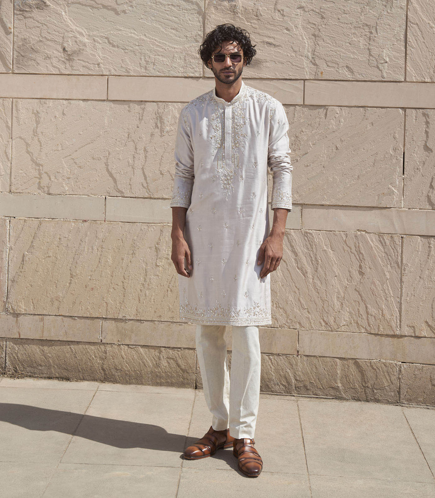 IVORY GEOMETRIC KURTA