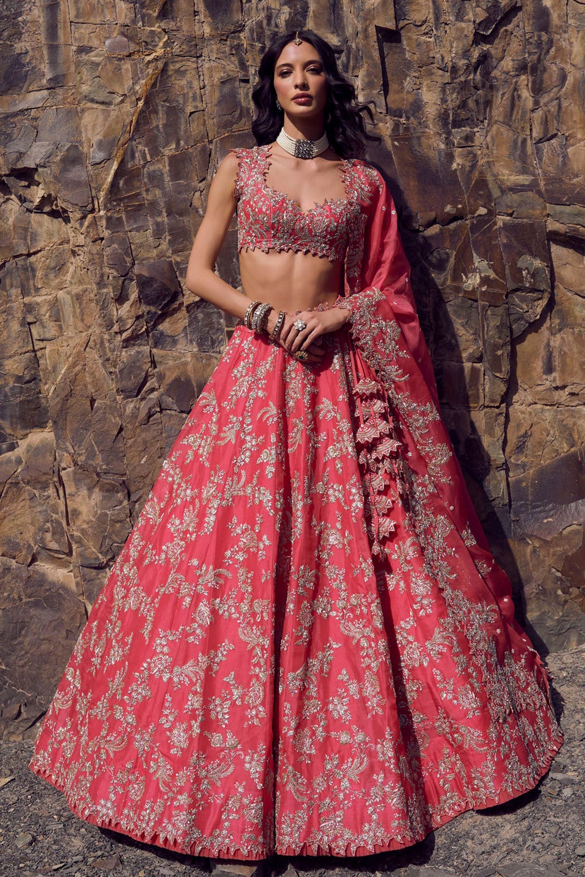 Ruby lehenga set