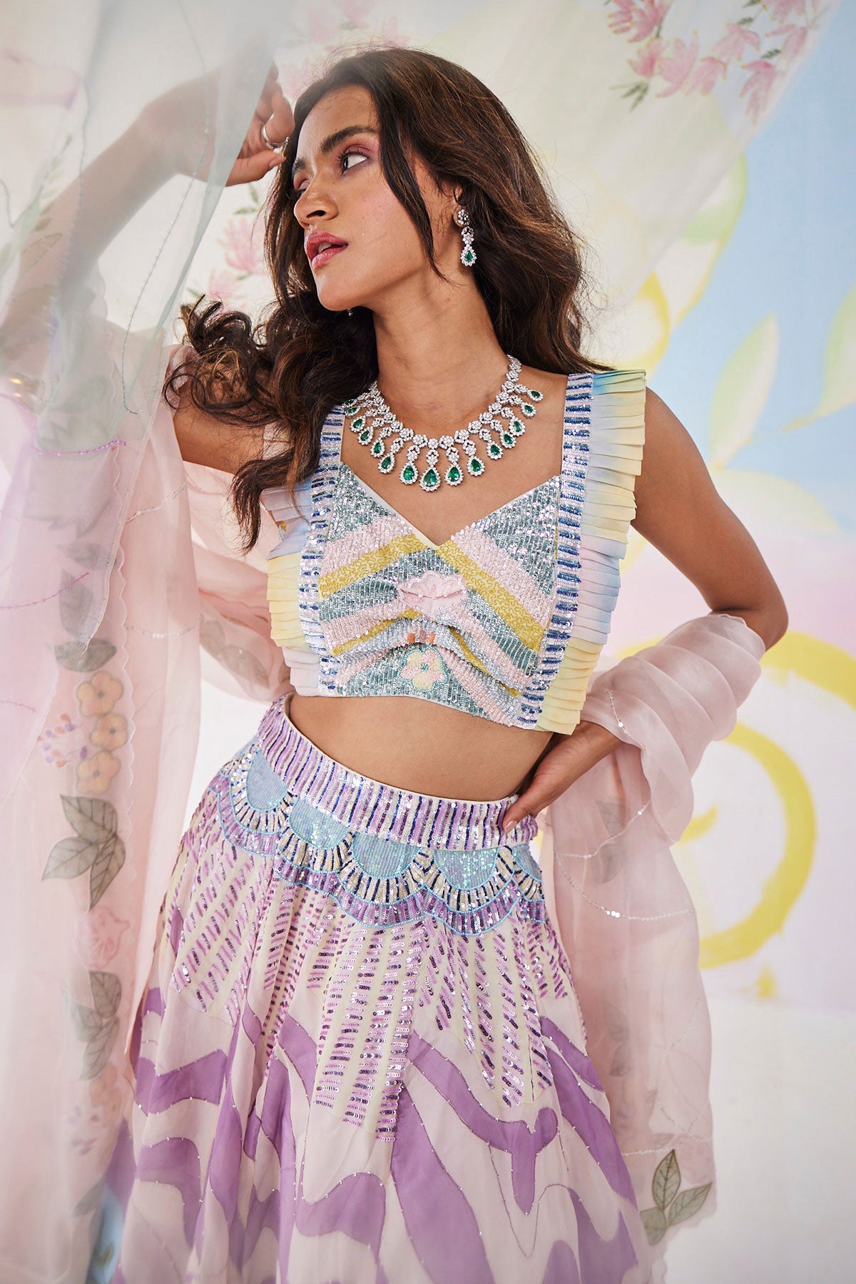 Lilac Daydream Handpainted Lehenga Set