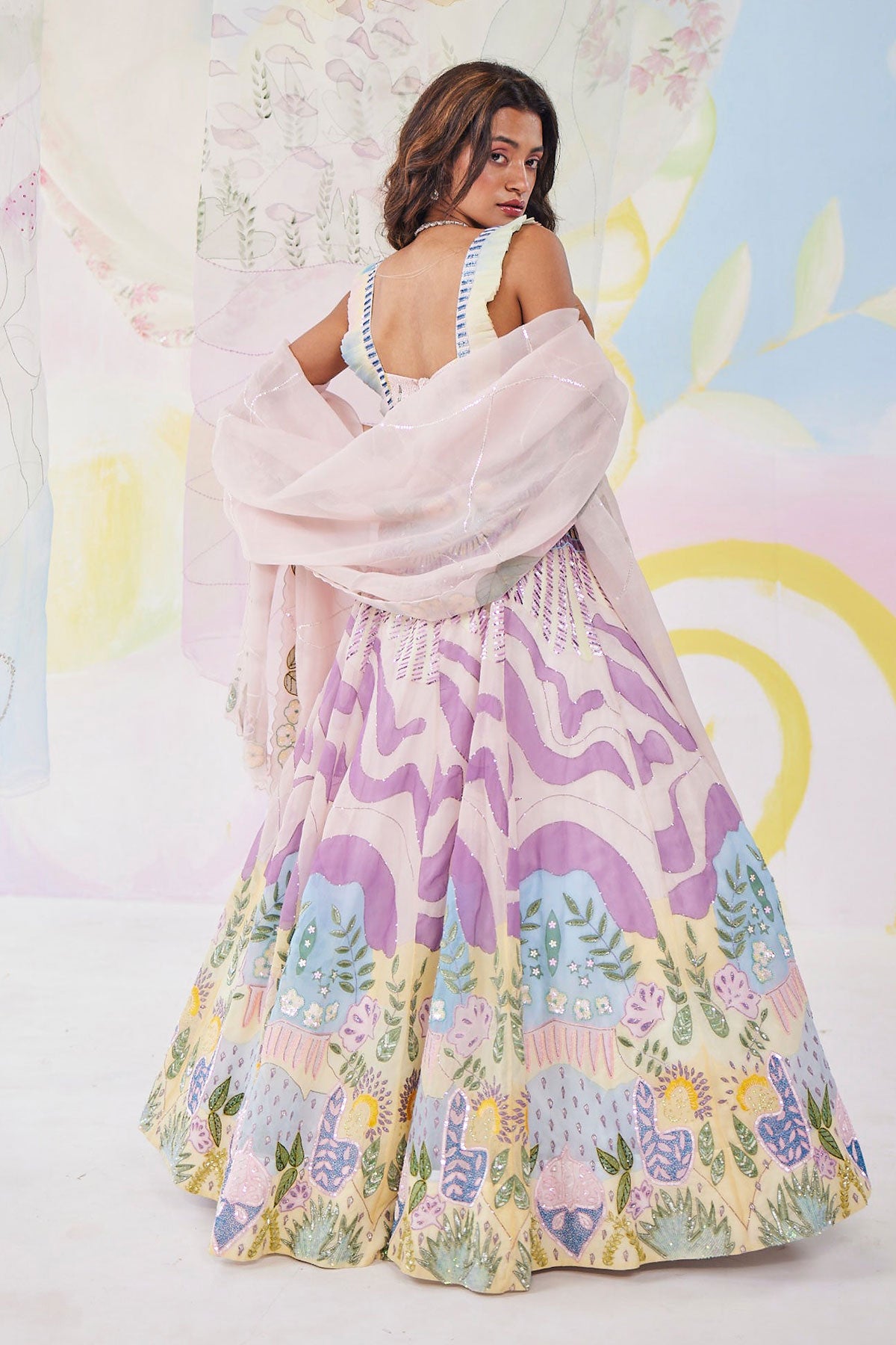 Lilac Daydream Handpainted Lehenga Set