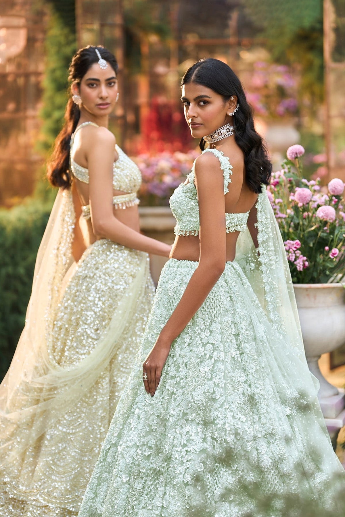 Lemon Yellow Sequin Lehenga Set