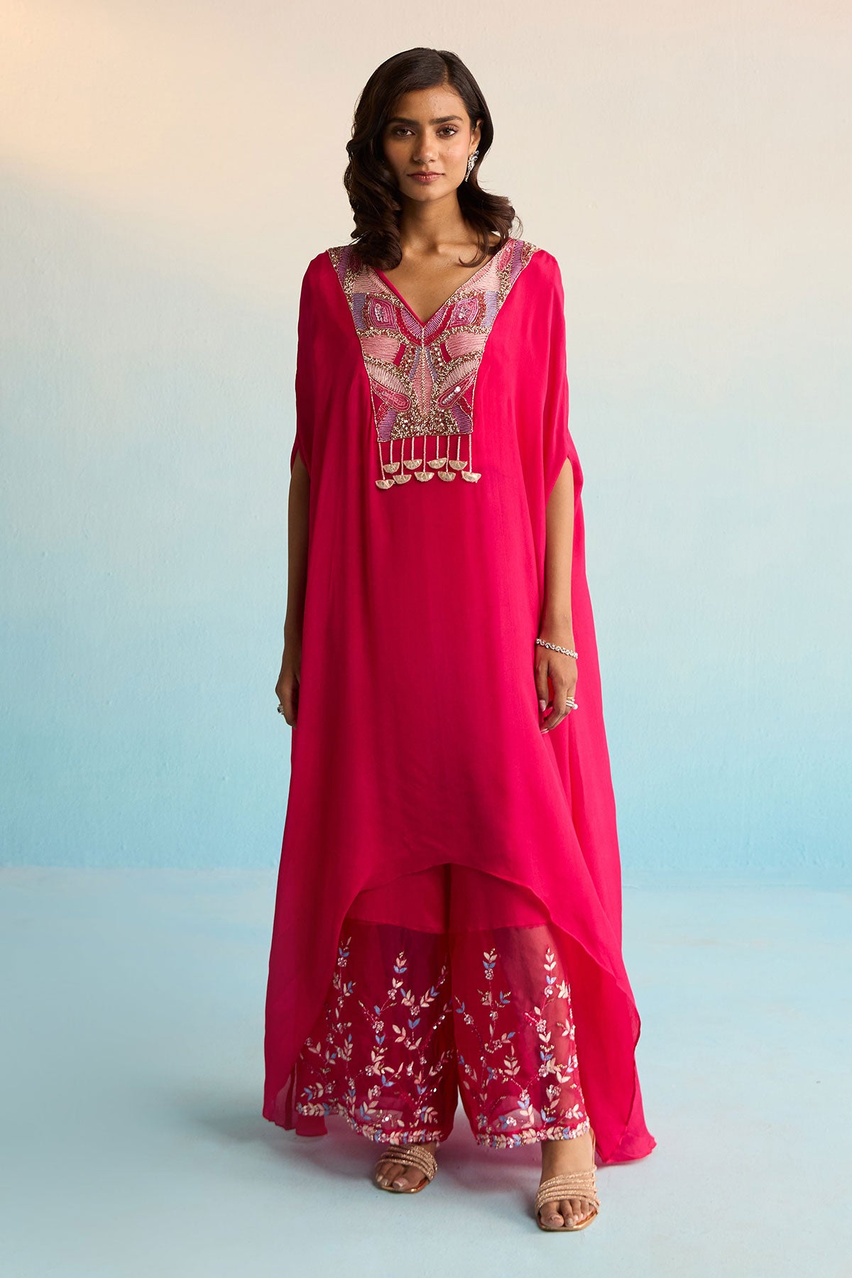 Florin Hot Pink Kaftan Set