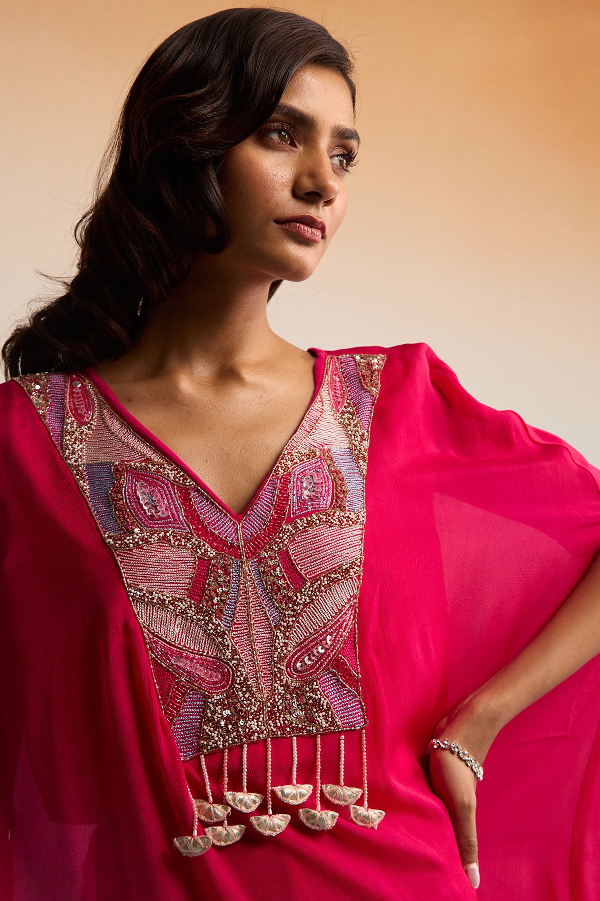 Florin Hot Pink Kaftan Set