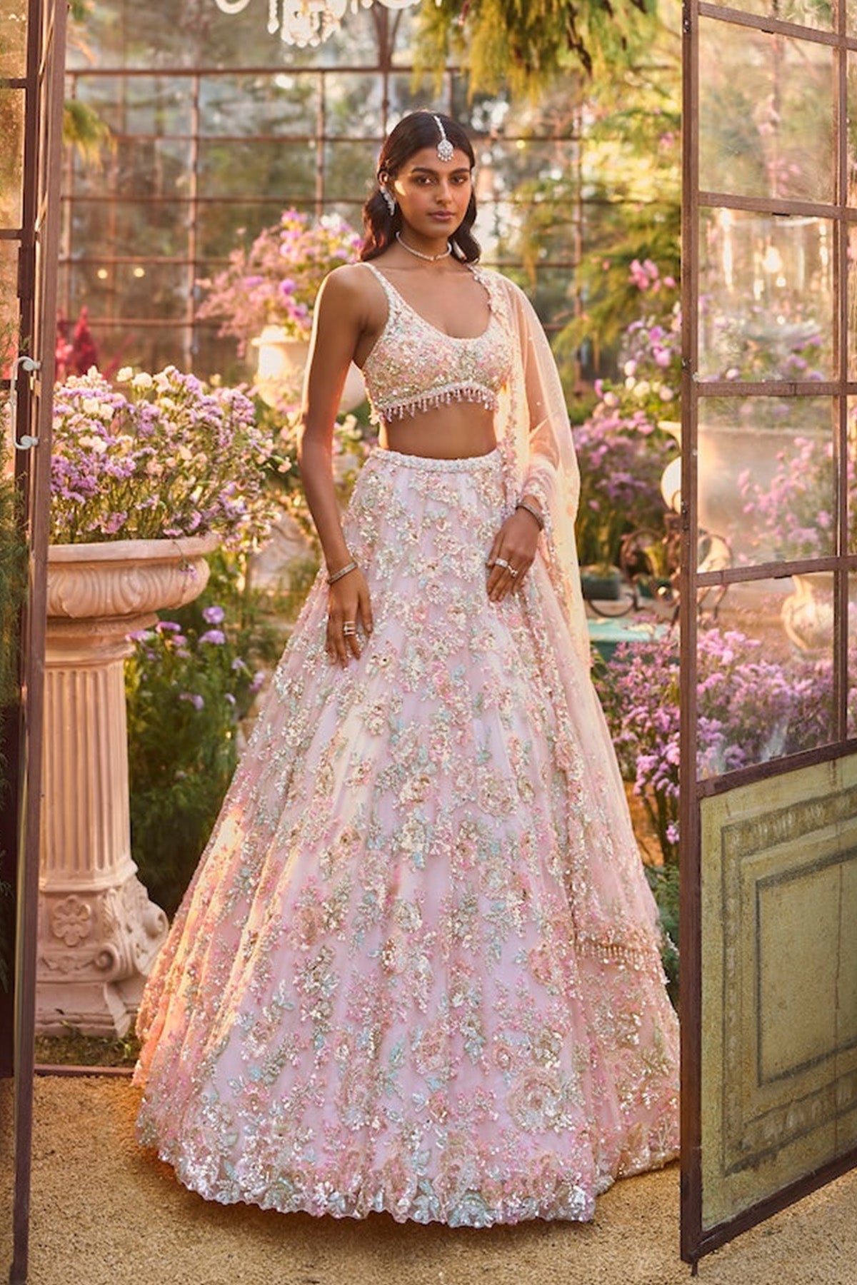 Light Pink Sequin Lehenga Set