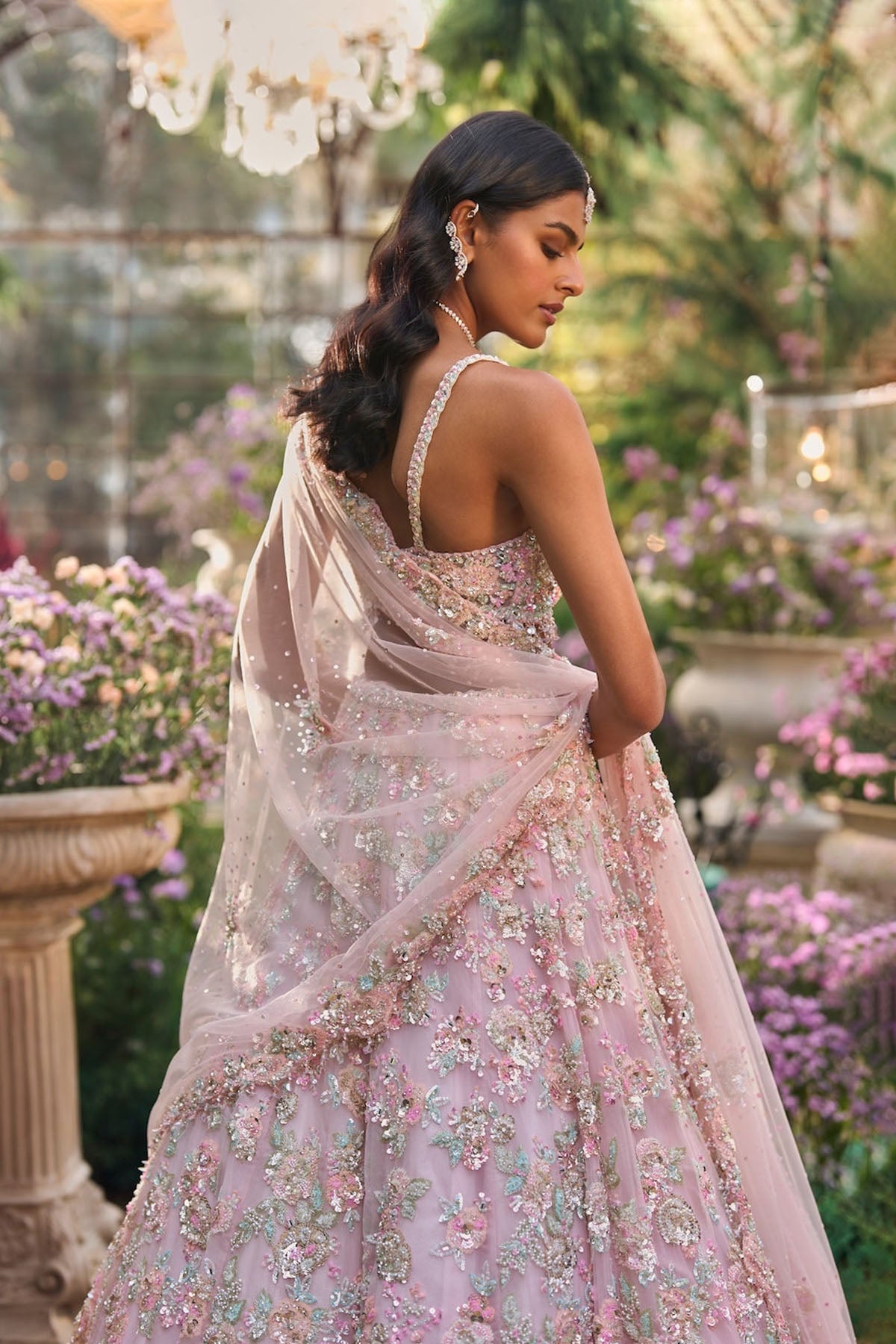 Light Pink Sequin Lehenga Set
