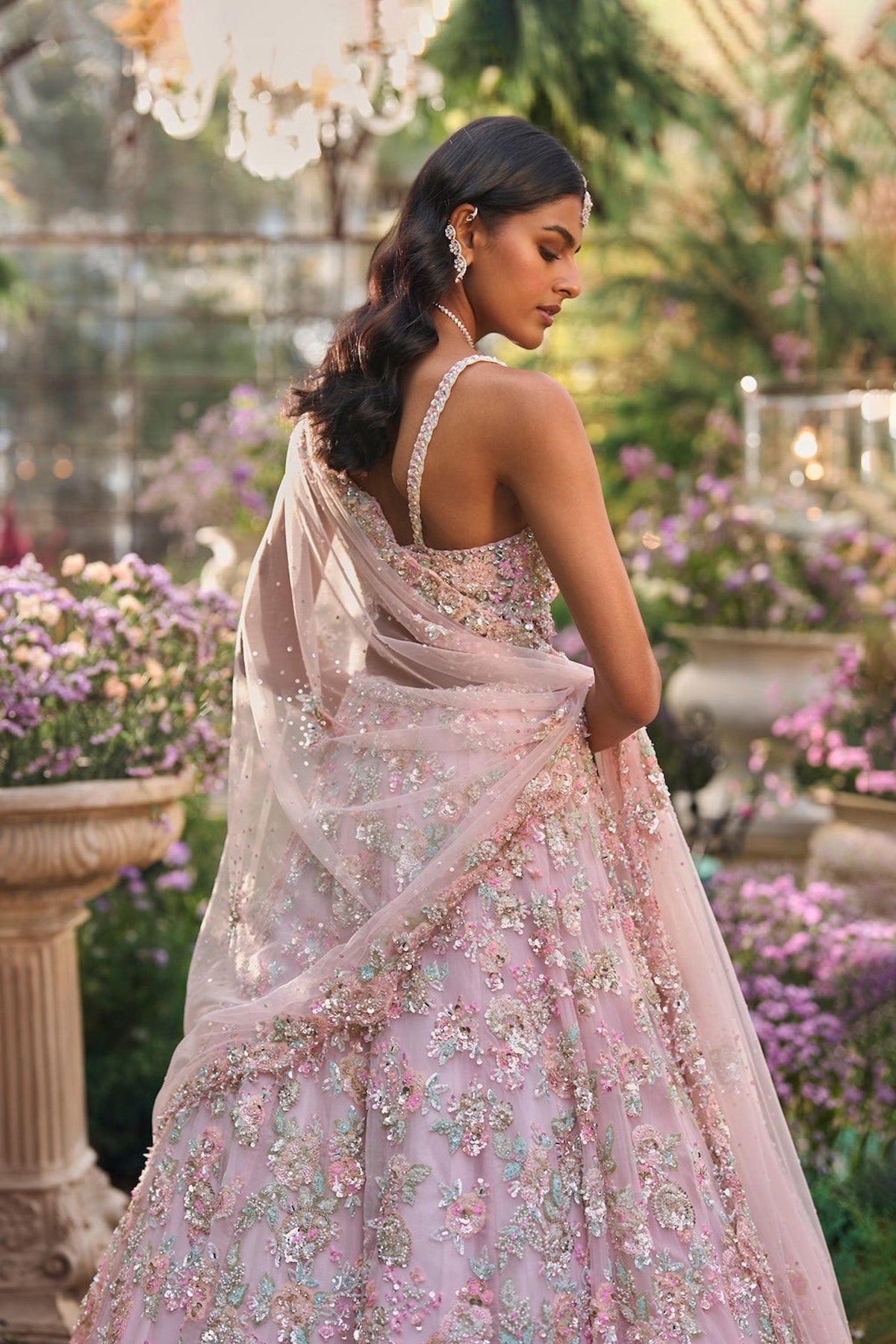 Light Pink Sequin Lehenga Set