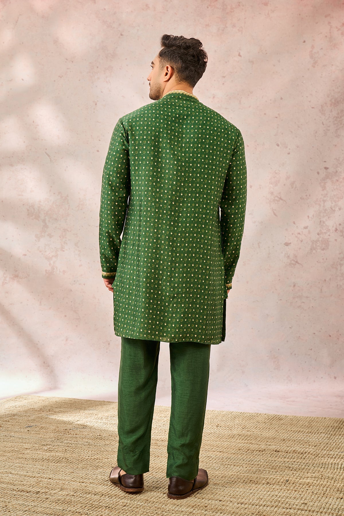 GREEN TREE OF HEARTS KURTA SET