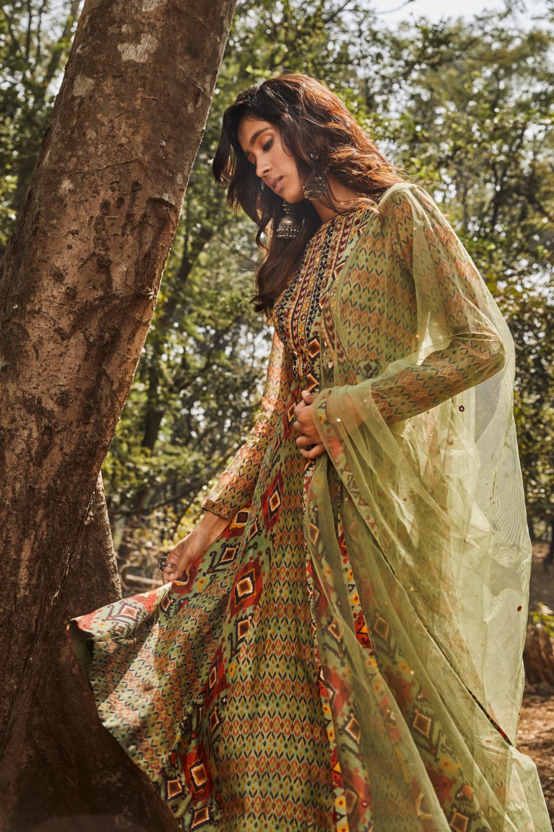 Green Anarkali Set