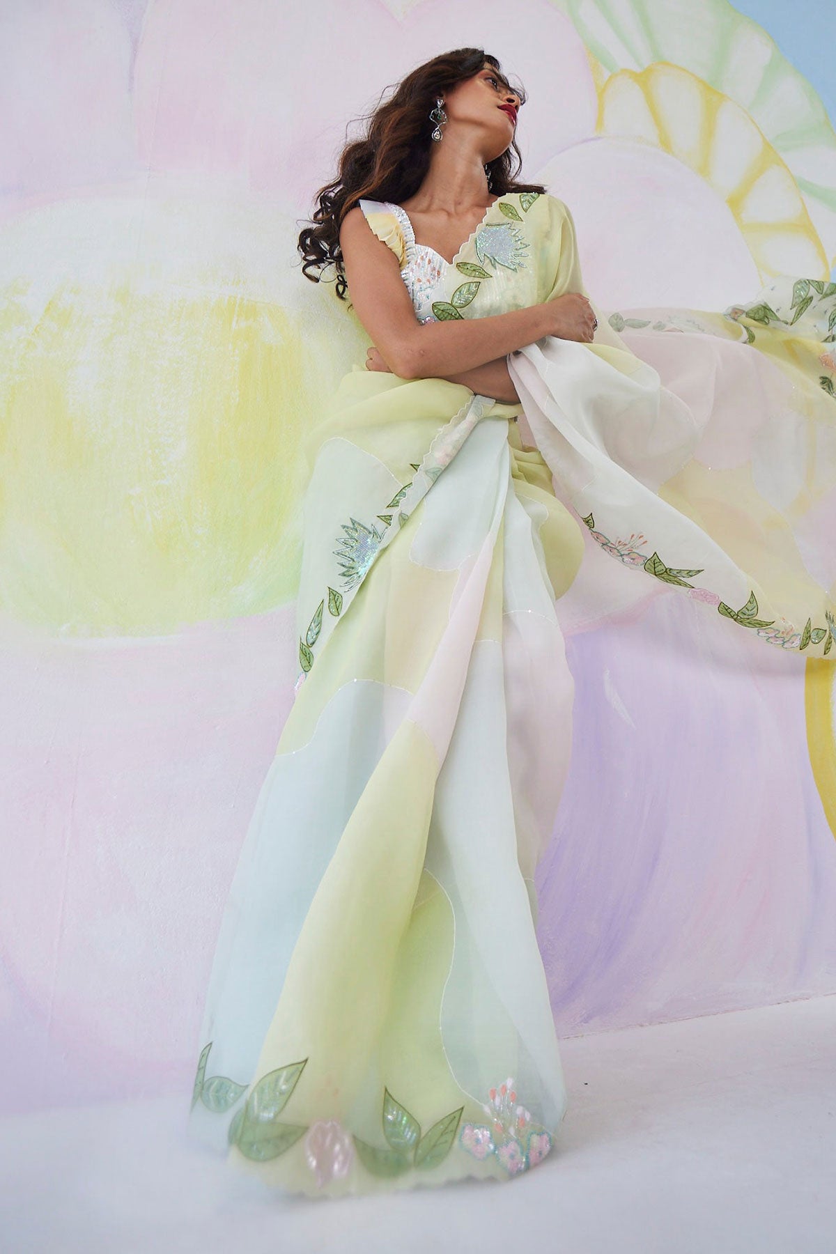 Mistscape Handpainted Saree