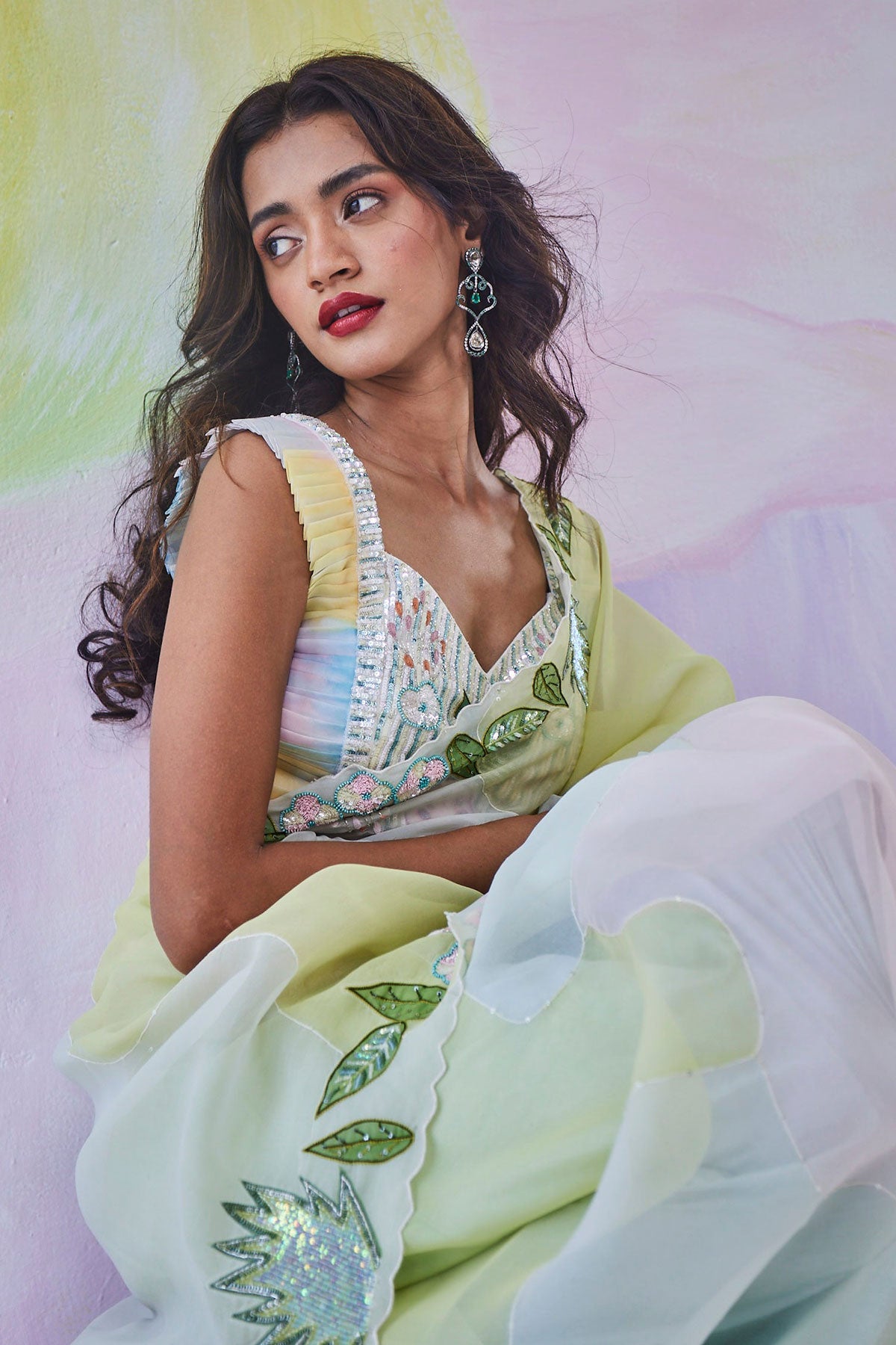 Mistscape Handpainted Saree