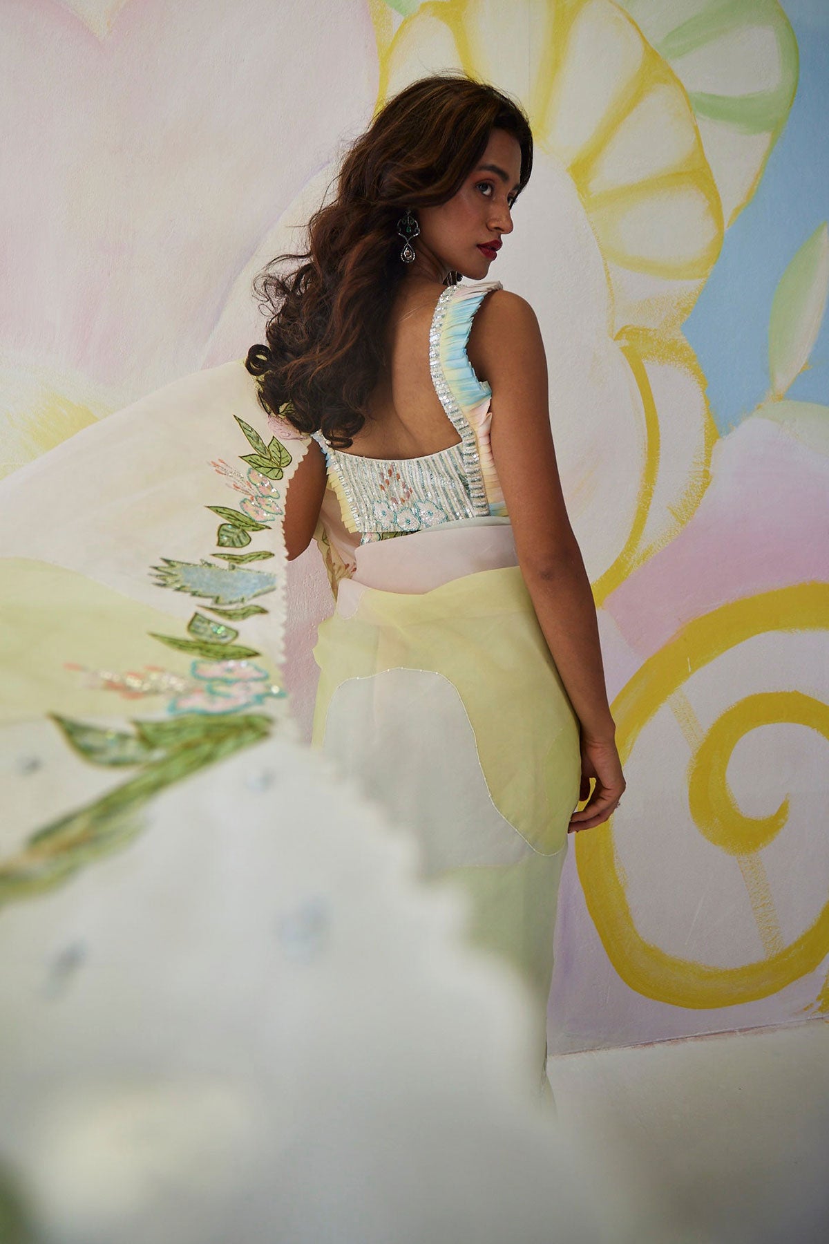 Mistscape Handpainted Saree