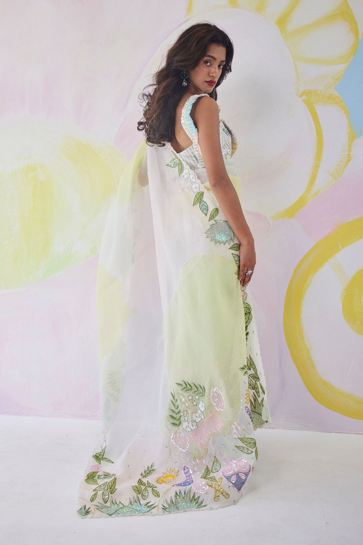 Mistscape Handpainted Saree