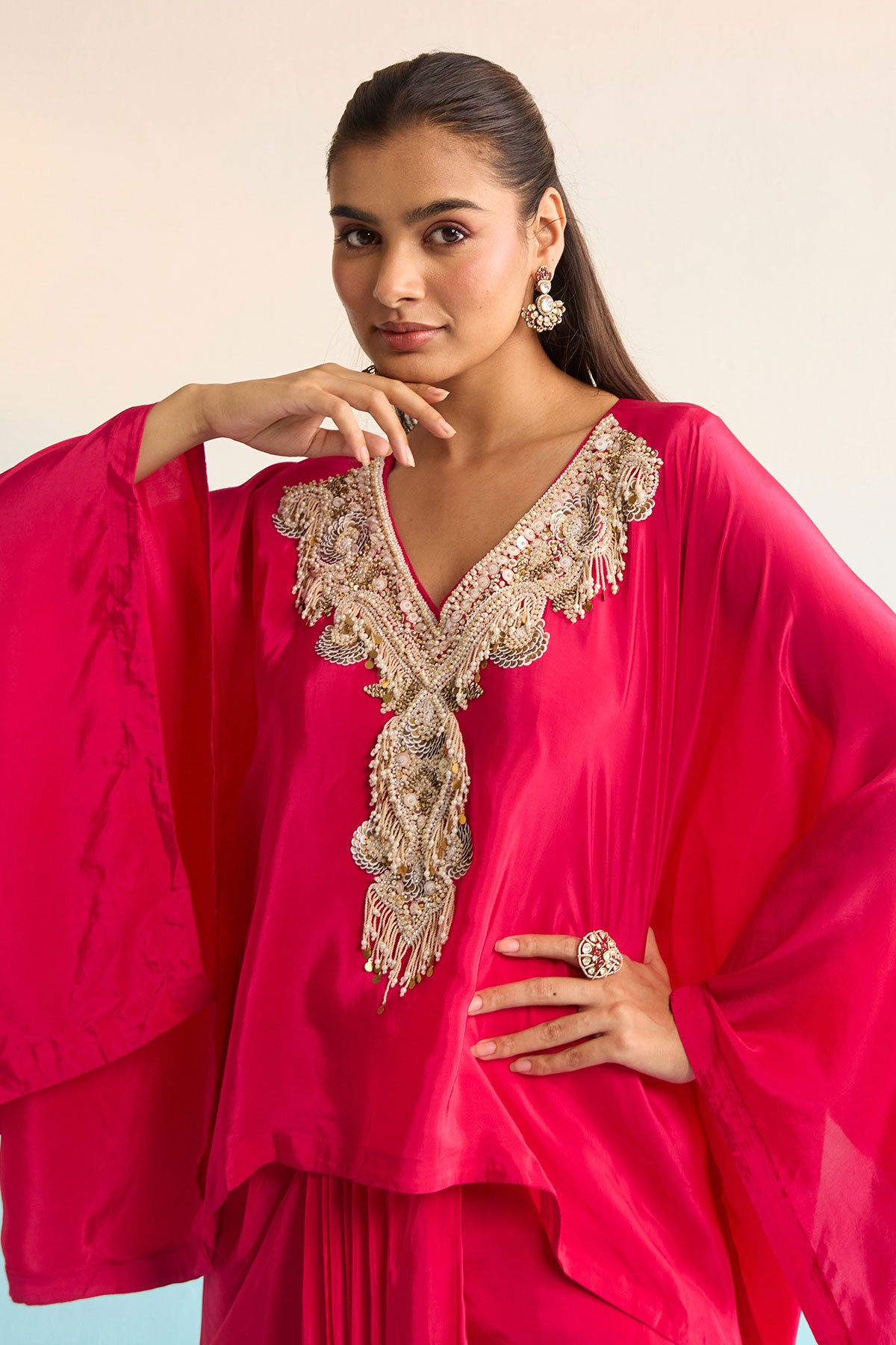 Iridessa Hot Pink Kaftan Set