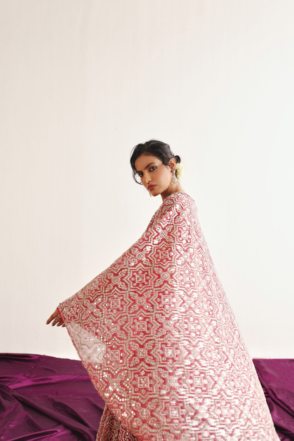 Hexagon One Shoulder Cape With Hexagon Bootcut Pants