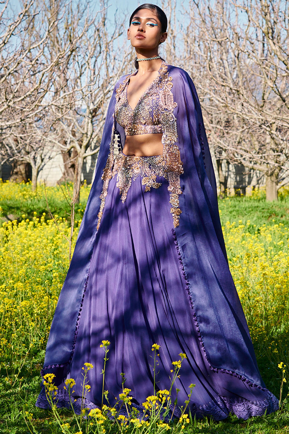 "Pale Fuscaus" Chiffon Lehenga Set