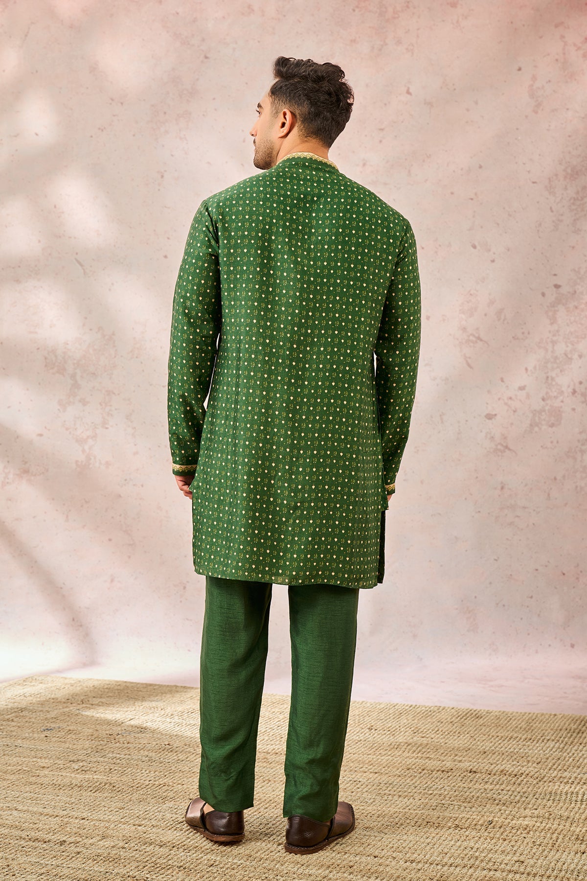 GREEN TREE OF HEARTS KURTA