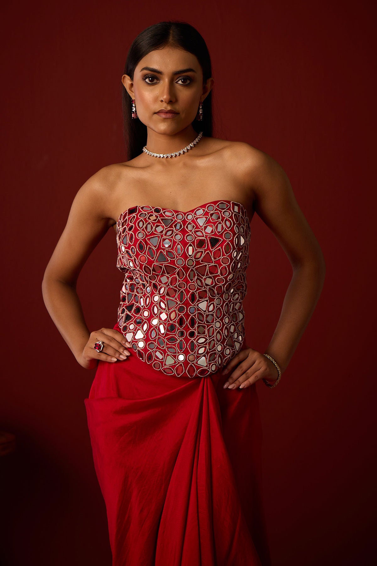 Mirrorwork Corset and Pickup Skirt