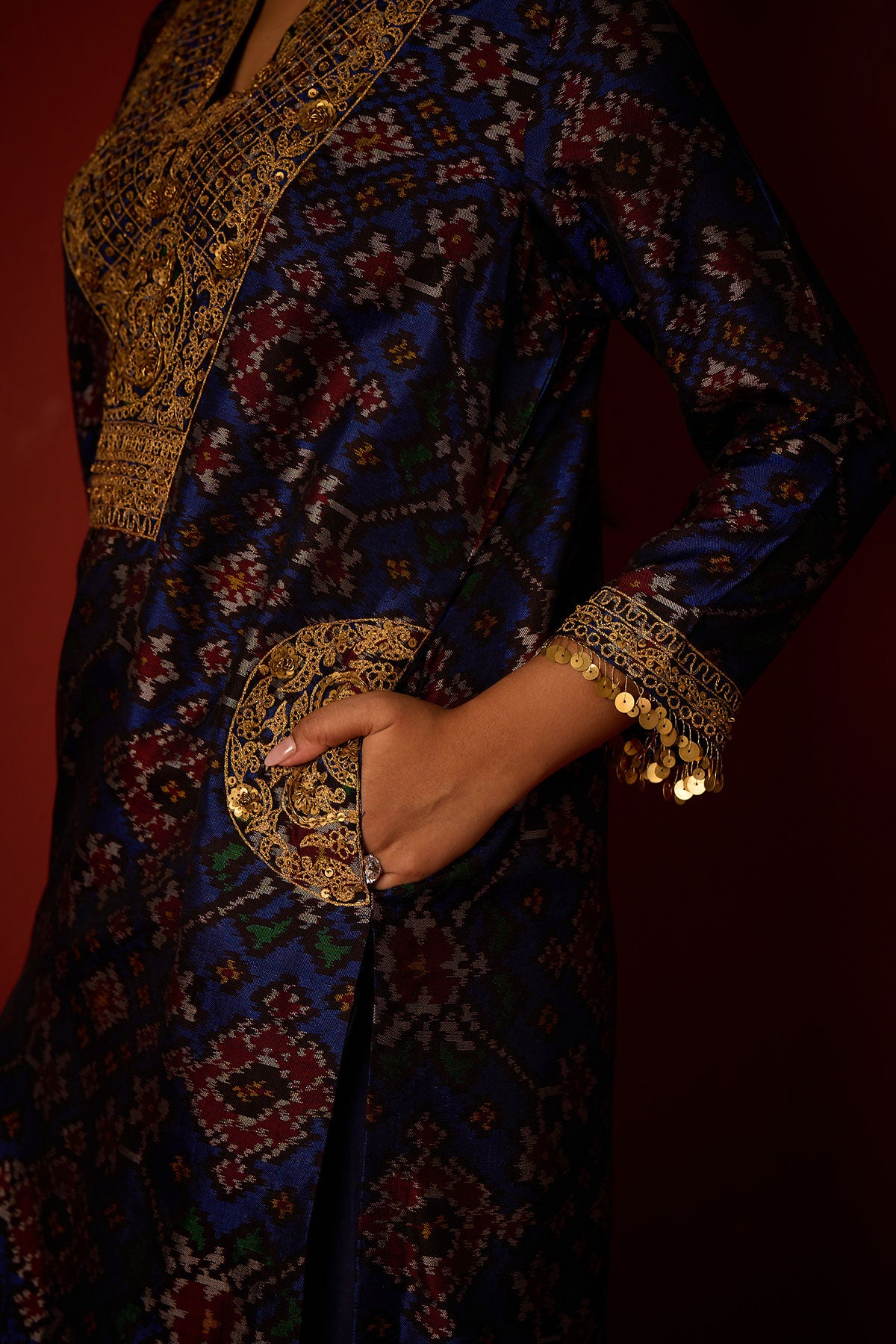 Patola Tunic With Marodiwork and Marodiwork Farshi Salwar and Dupatta