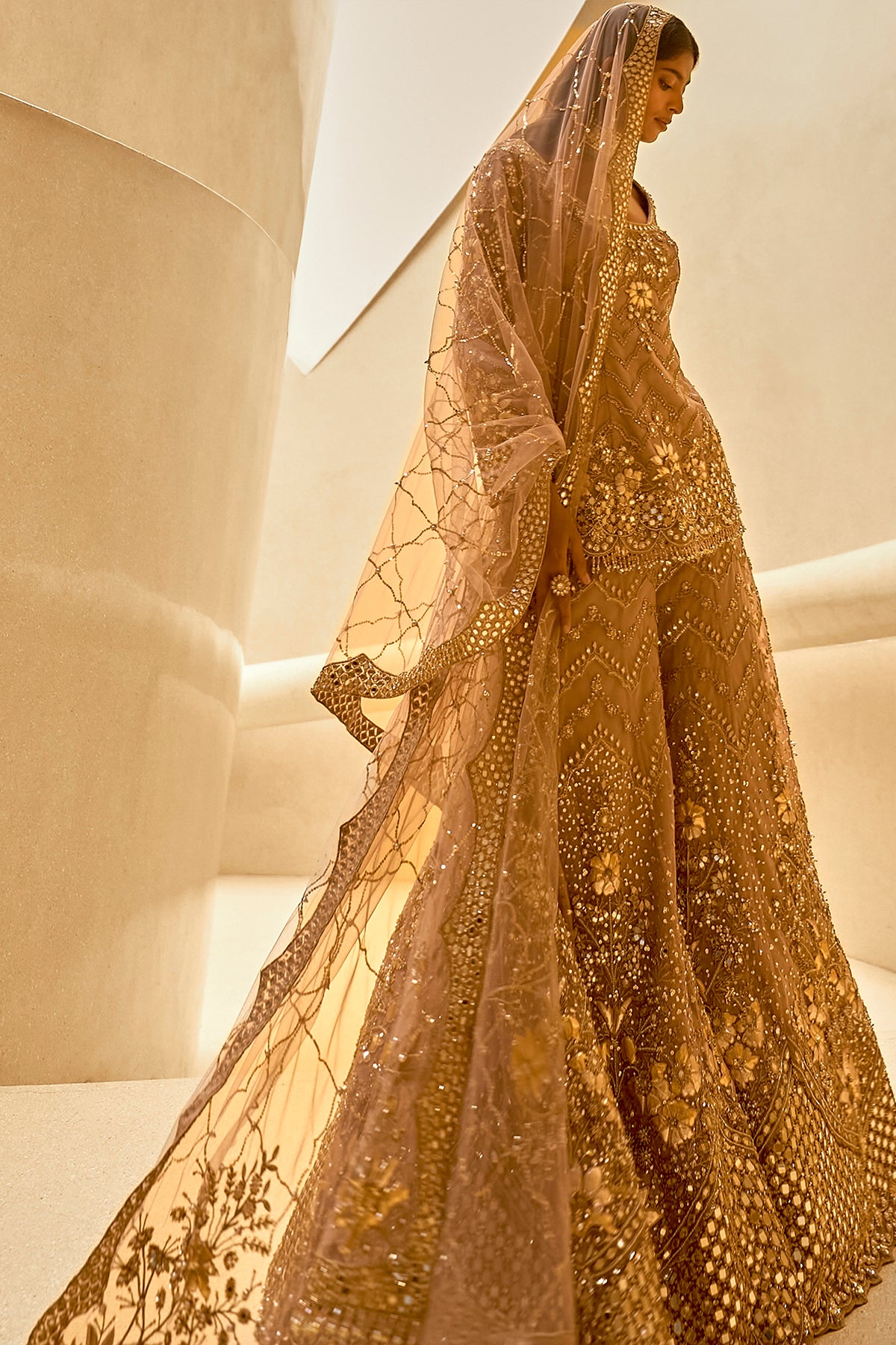 MAUVE PINK EMBROIDERED SHARARA SET