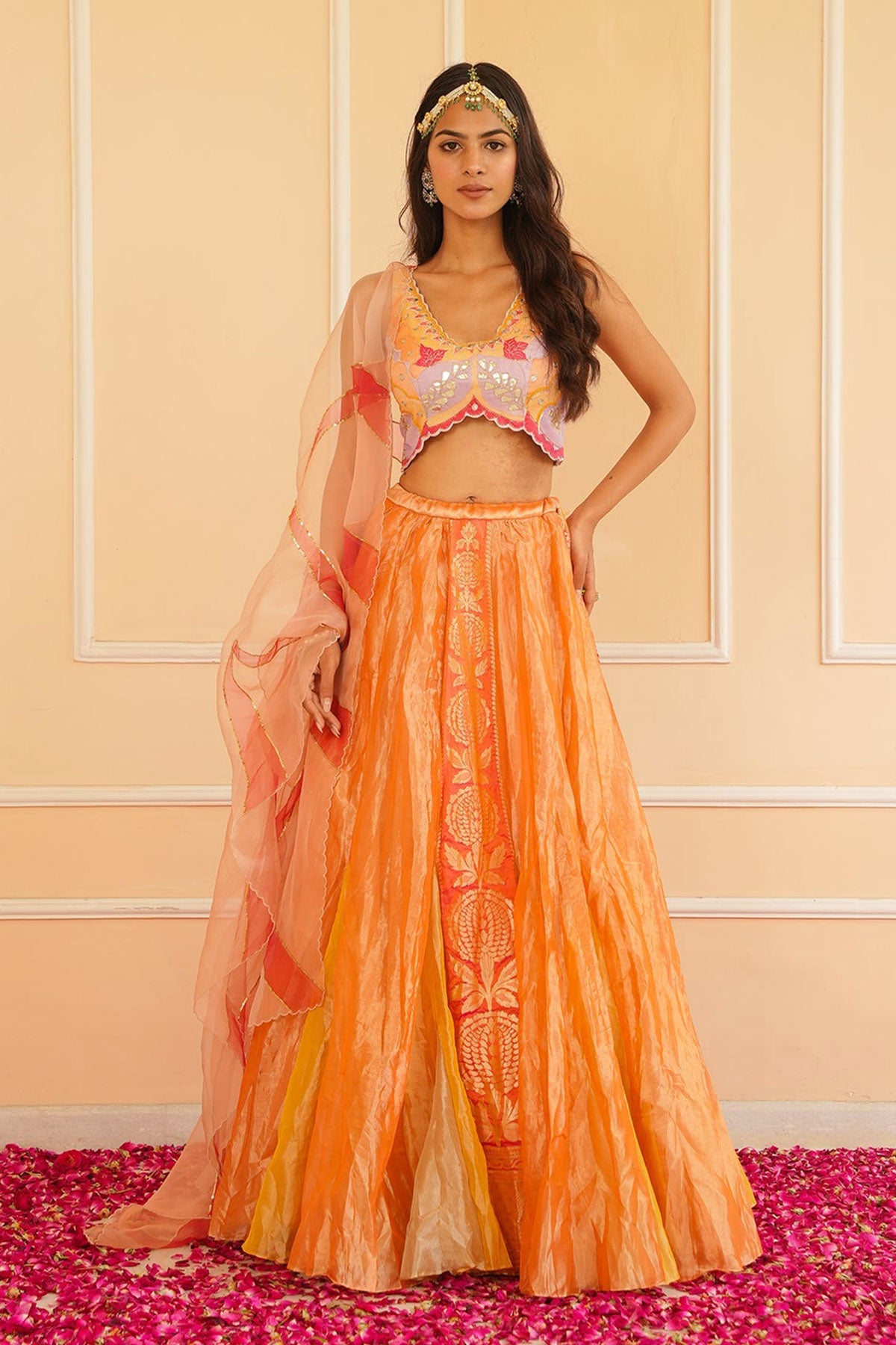 Aisha Handpainted Tissue Lehenga