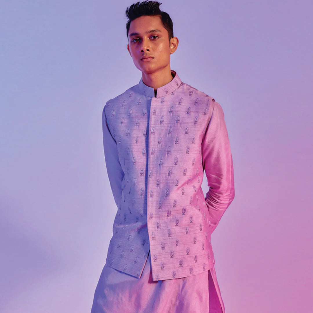 LILAC INTRICATE EMBELLISHED BUNDI