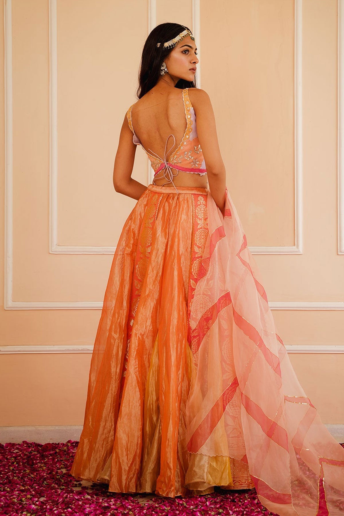 Aisha Handpainted Tissue Lehenga