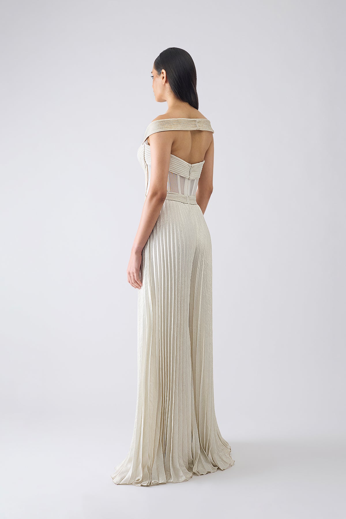 Structured Plisse Jumpsuit