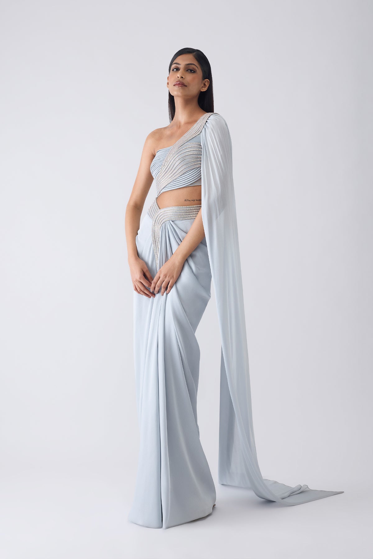 Moulded Crystalvein Top , Drape And Skirt