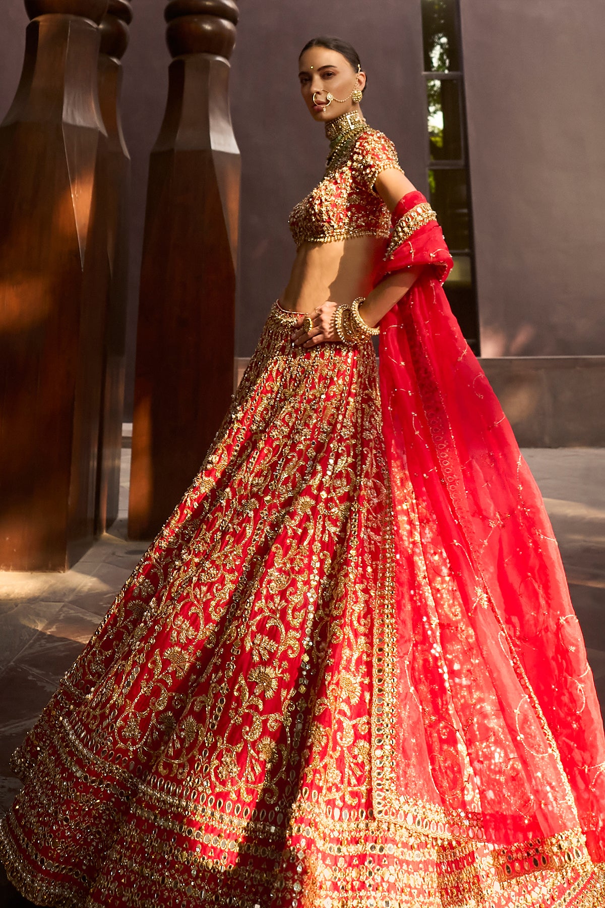 RUBY RED LEHENGA SET