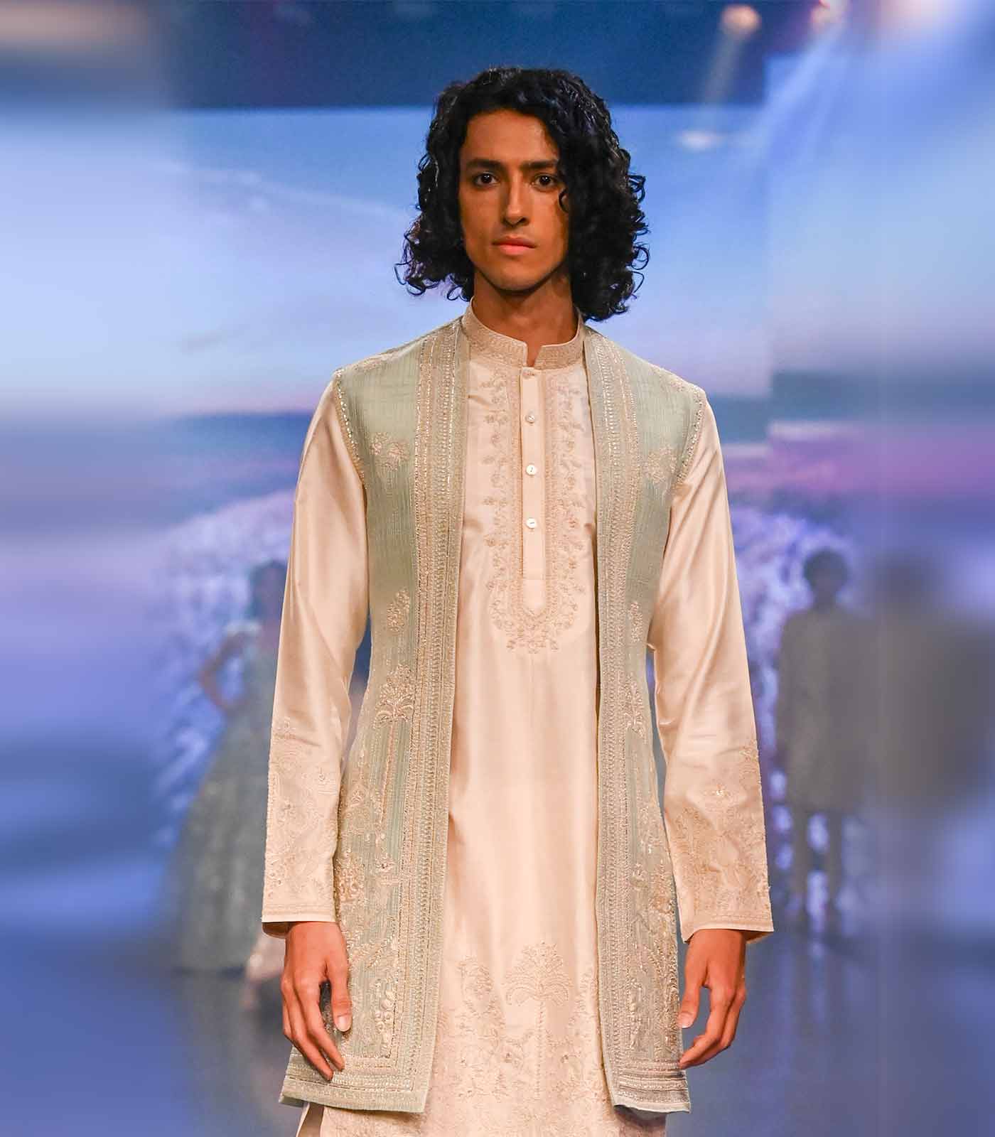 FIRDAUS MINT GREEN OPEN BANDI SET