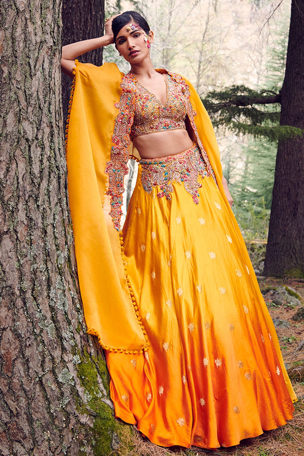 "Navajo" Satin Hand Woven Lehenga Set