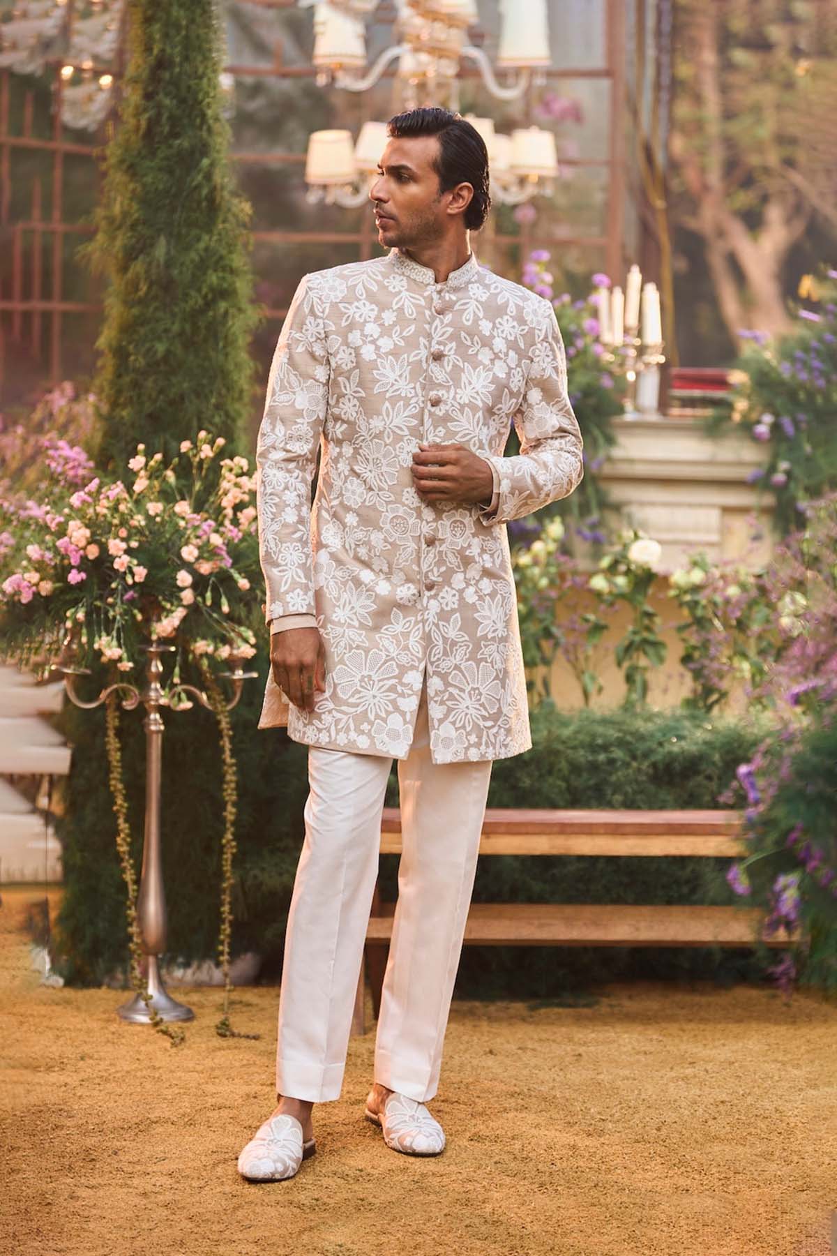 Nude Dori Sherwani Set