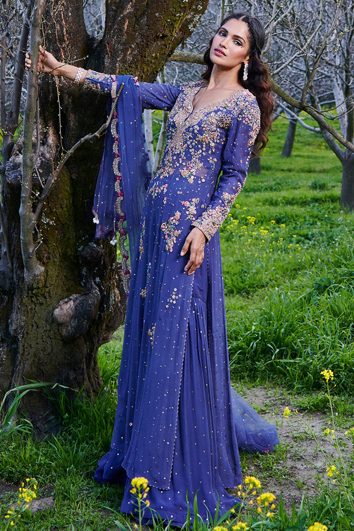 "Cod Punch" Chiffon Kamdani Kurta Set