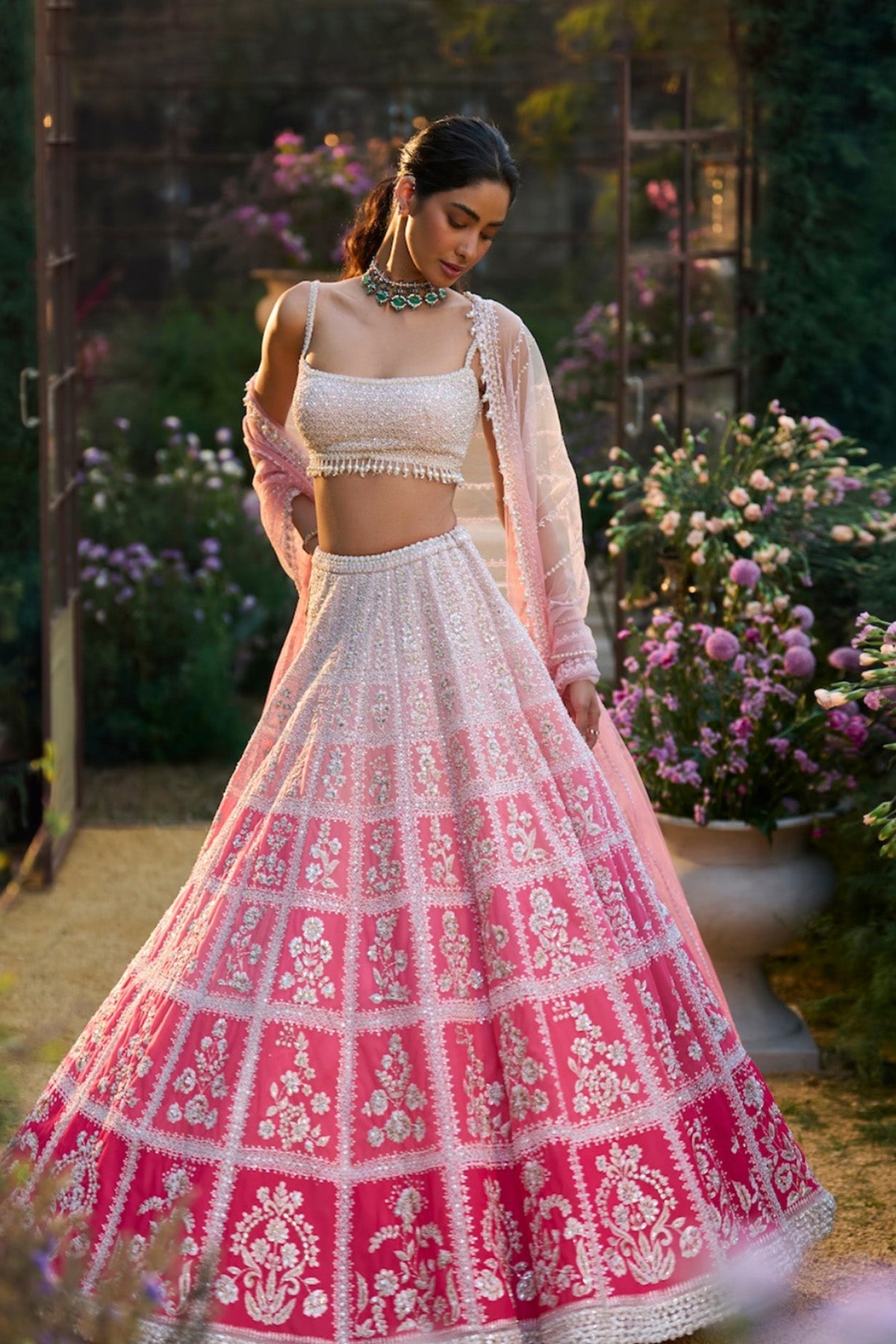 Ombre Pink Lehenga Set