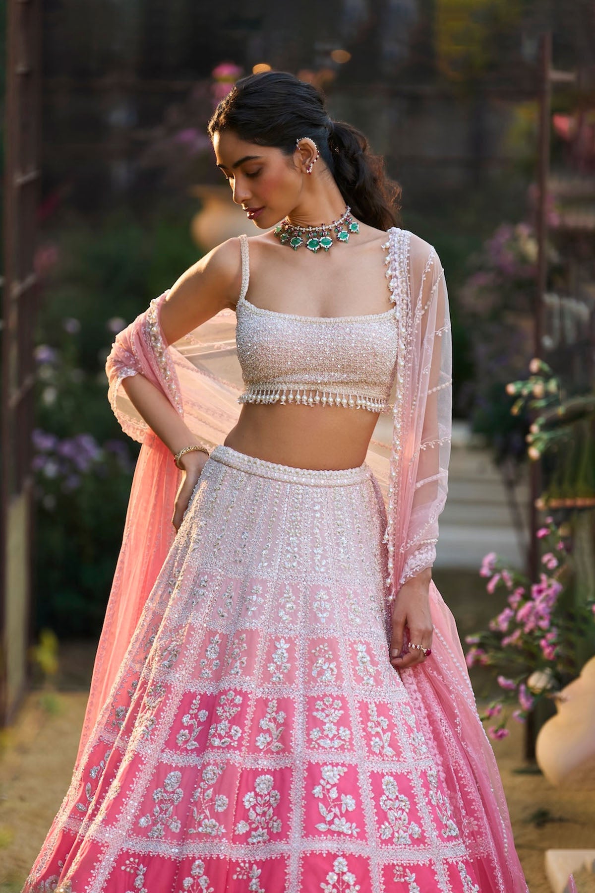 Ombre Pink Lehenga Set
