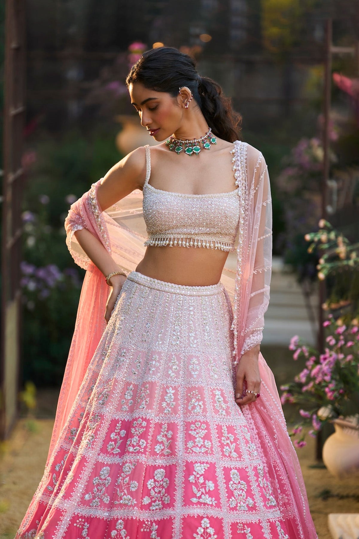 Ombre Pink Lehenga Set