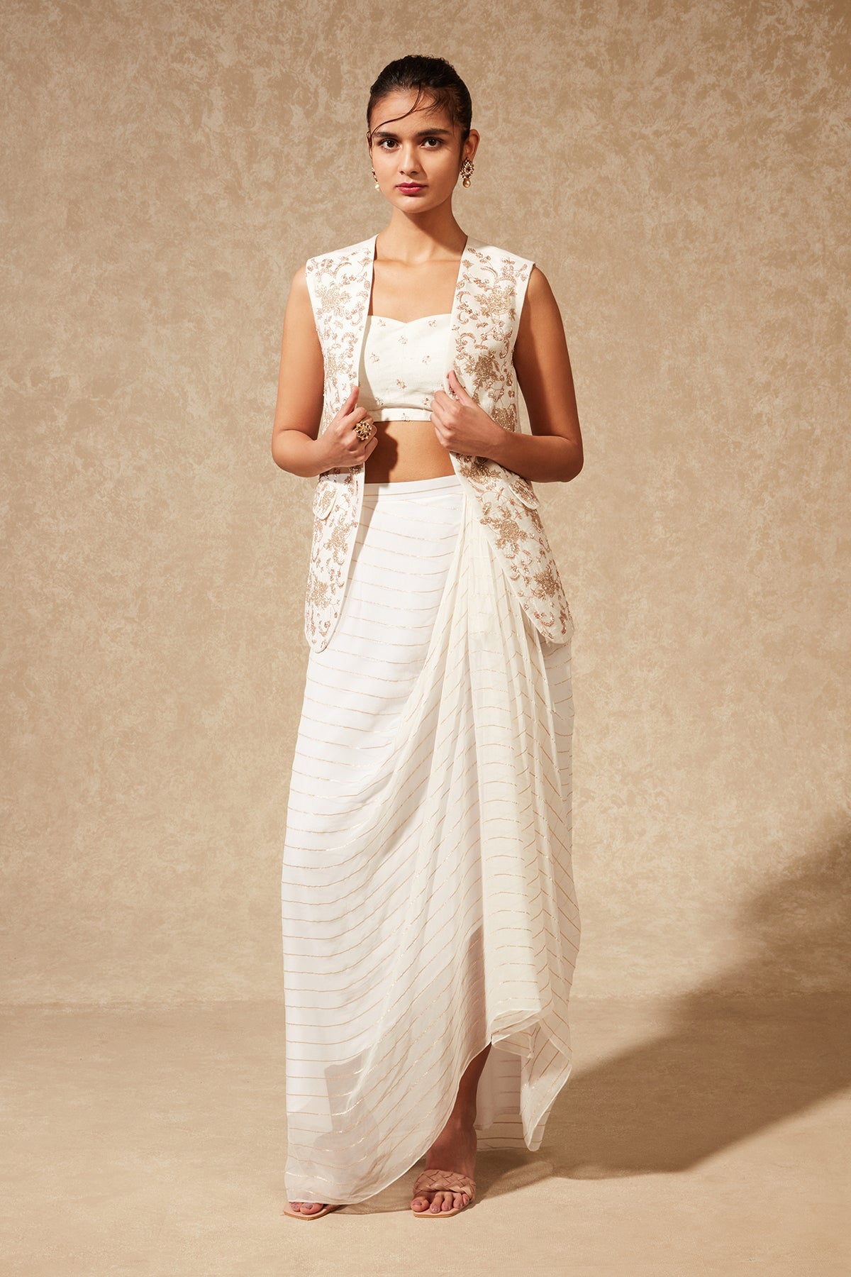 AMAYRA JACKET WITH DRAPE SKIRT