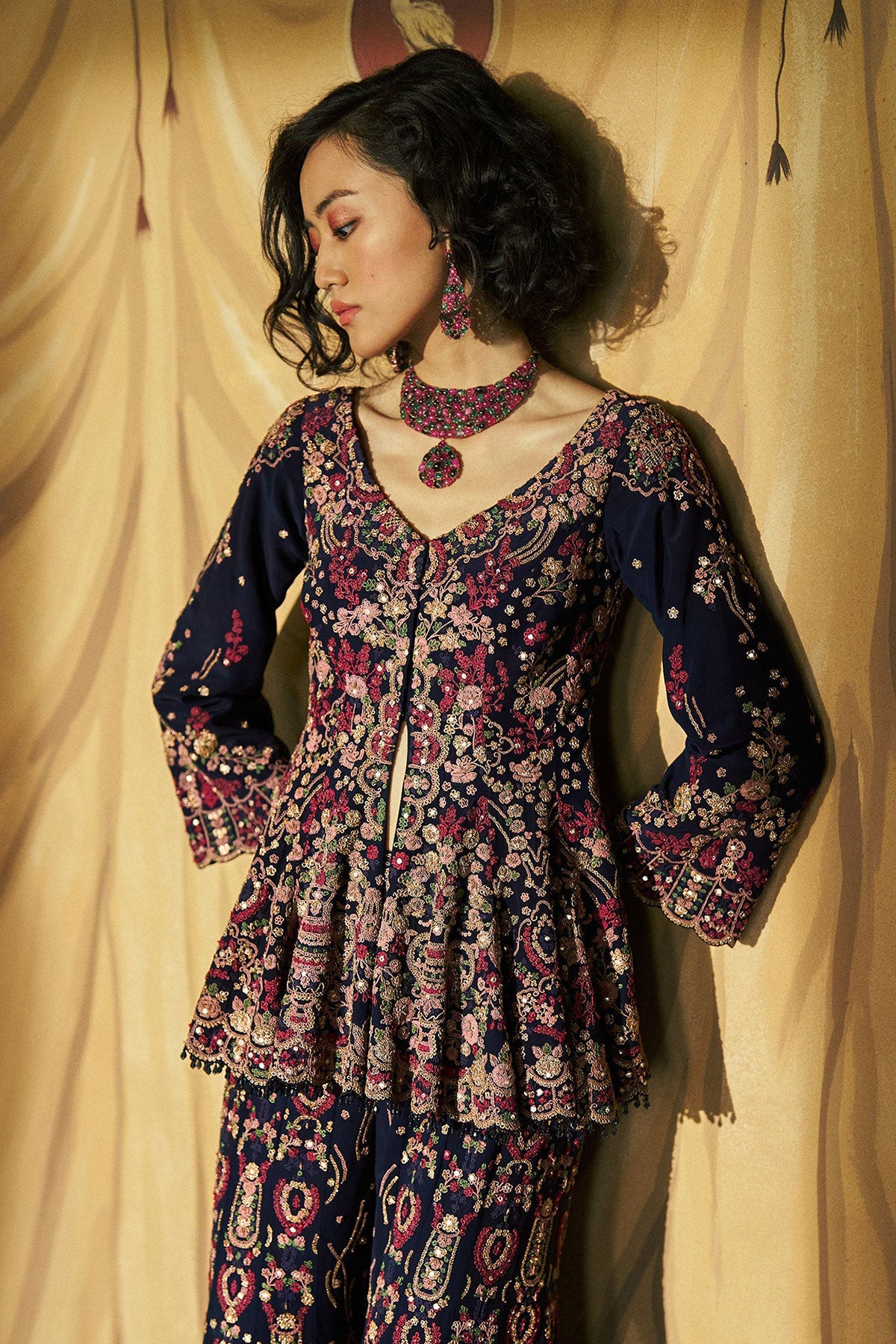 Hueden Jacket Kurta & Flare Pant Set