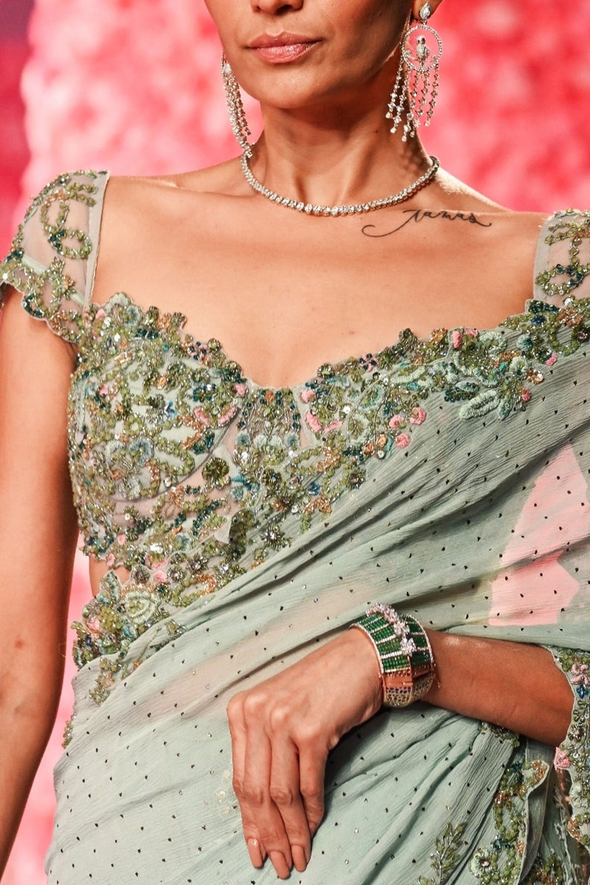 "Seraphine" Chikankari Lehenga Sari