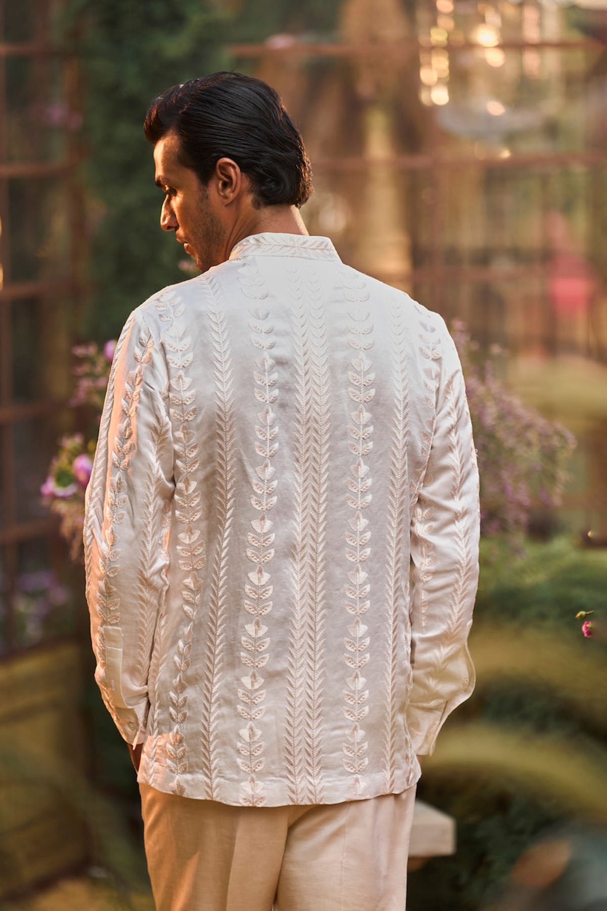 Powder Nude Bandhgala Set