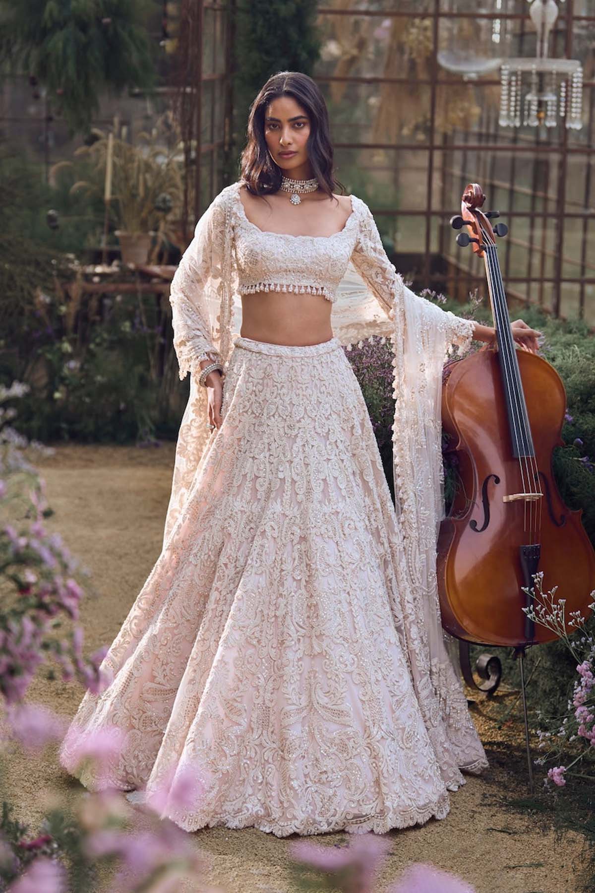 Powder Peach Dori Lehenga Set