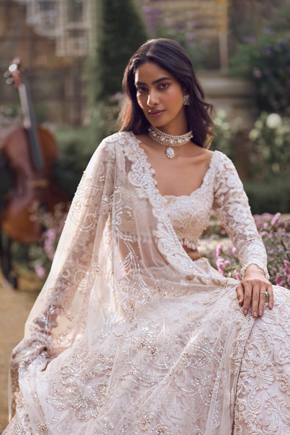 Powder Peach Dori Lehenga Set