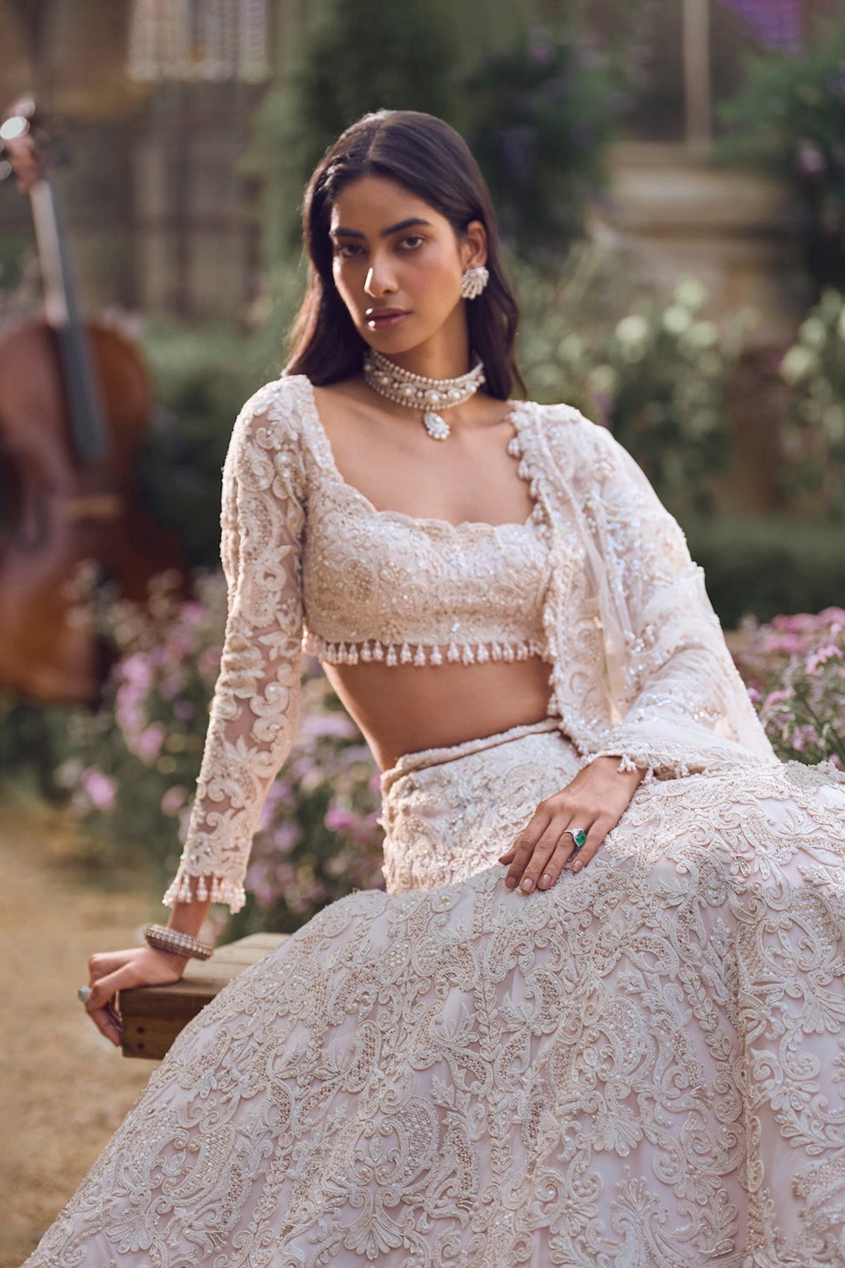 Powder Peach Dori Lehenga Set