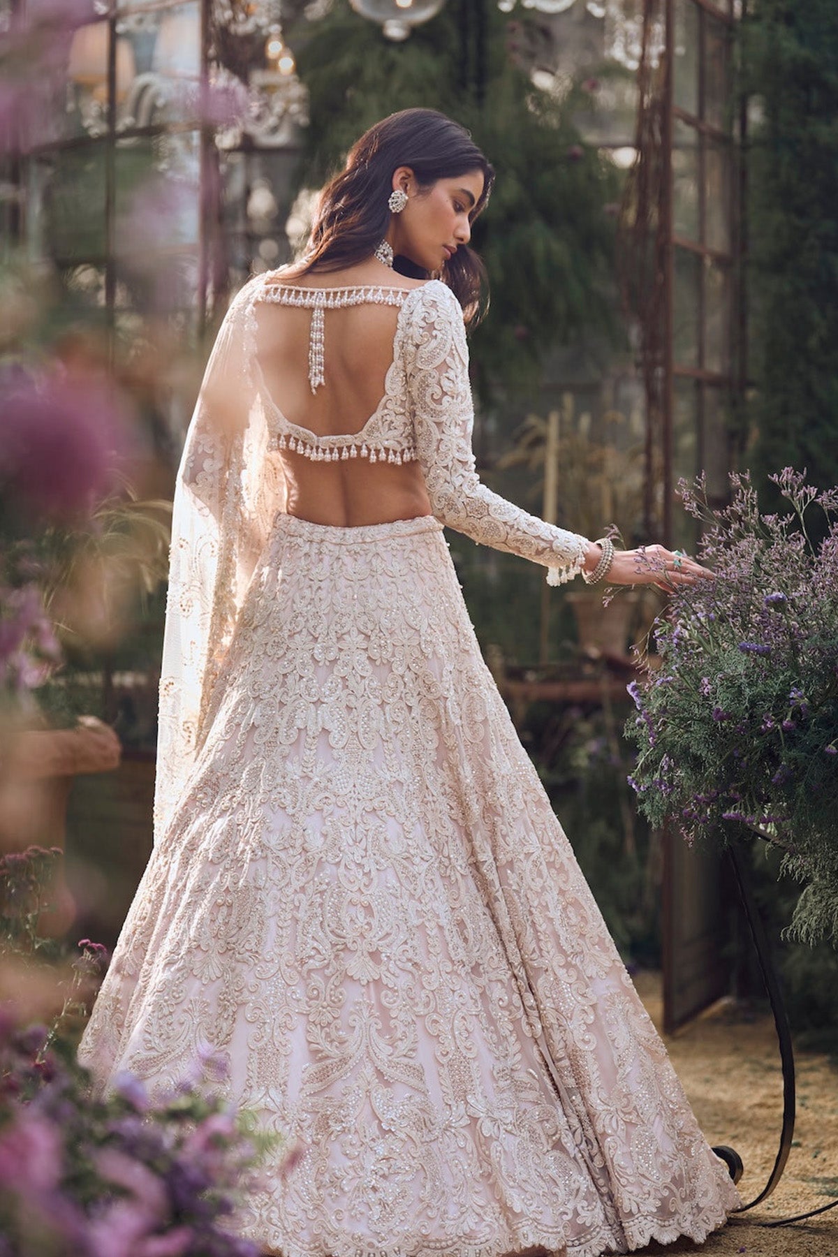 Powder Peach Dori Lehenga Set